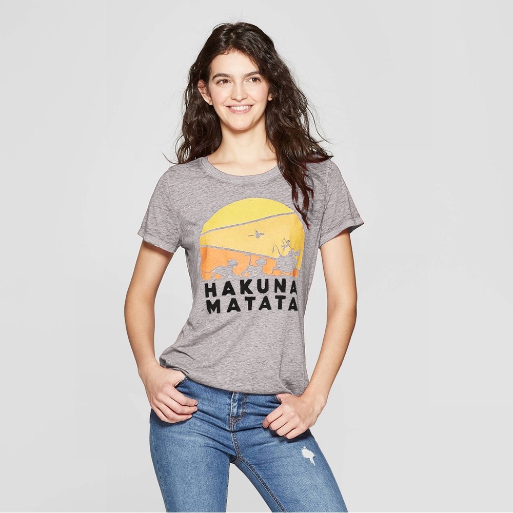 NEW Disney Lion King No Worries Simba Graphic Tee Shirt Women’s Size M Medium